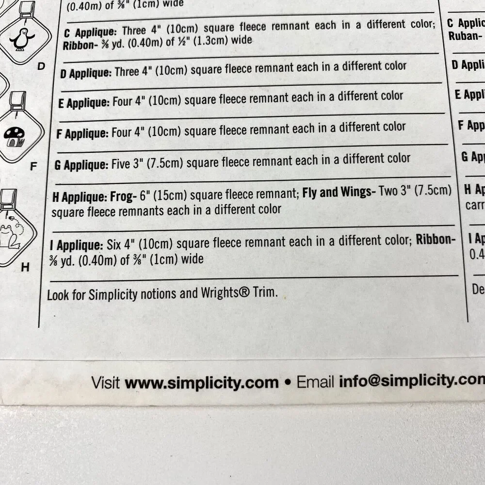 Simplicity 2670 Sewing Pattern Baby Binky Pacifier Blanket 9 Variations UNCUT FF